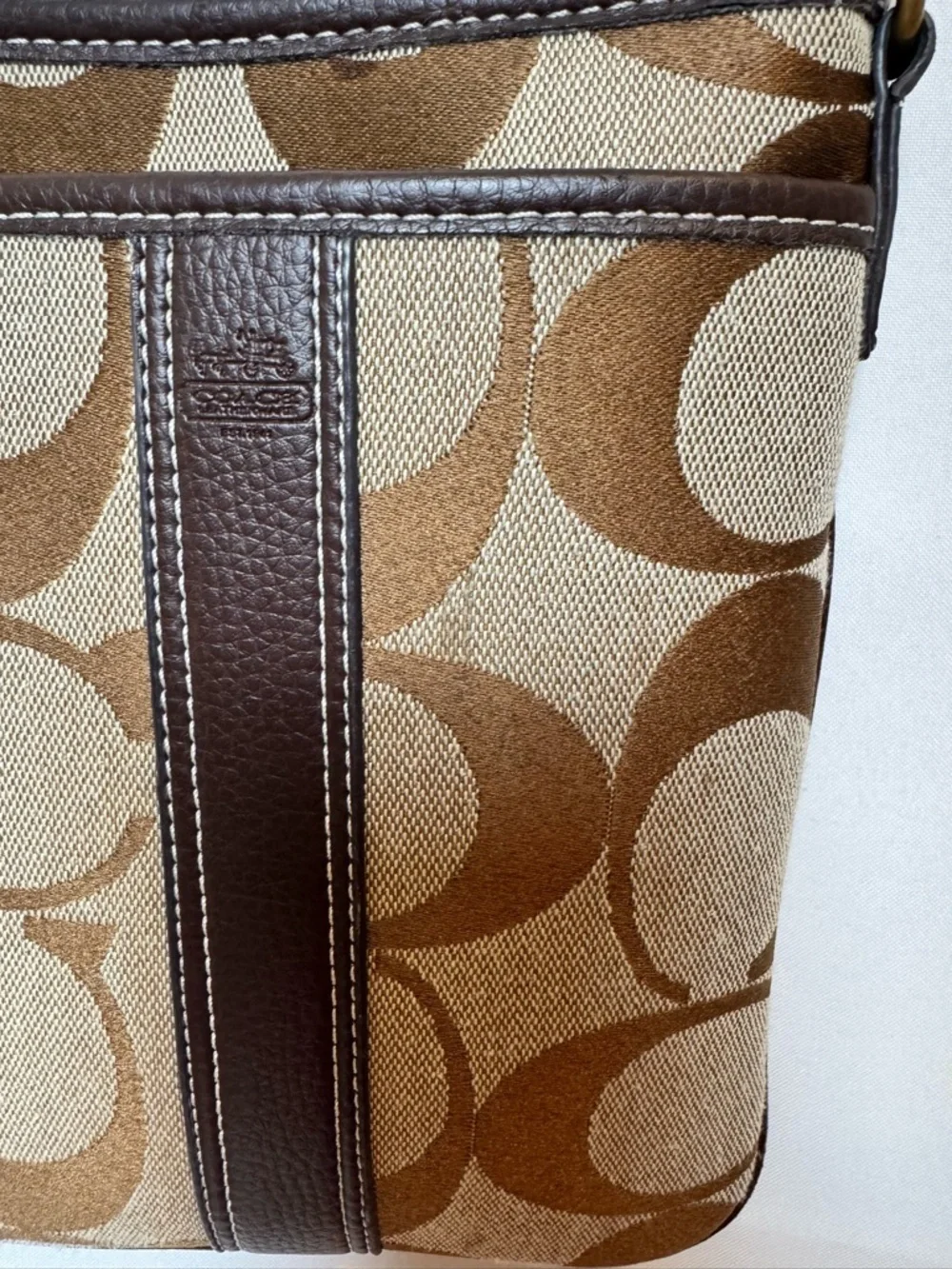 Coach Signature Swingpack Crossbody Bag Brown
